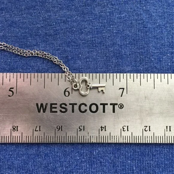 🗝️ Skeleton Key Charm Necklace Tibetan Silver Stainless Steel Handmade 4for$20 - Picture 7 of 8